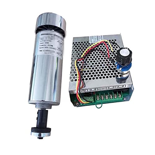 Luftgekühlte 0,5 kW. CNC Spindlemotor Winkel Mühle Kit Chuck 500 Watt Spindelmotor/Stromversorgung Government Gouverneur for Gravur Für Gravieren/Fräsen(Package 4) von DMETE