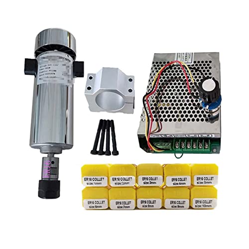 Luftgekühlte 0,8 kW. DC110V 20000RPM CNC. Spindlemotor Kit Er16 / Chuck 800W Spindelmotor/Stromversorgung Government Gouverneur for Gravur Für Gravieren/Fräsen(Package 1 ER16) von DMETE