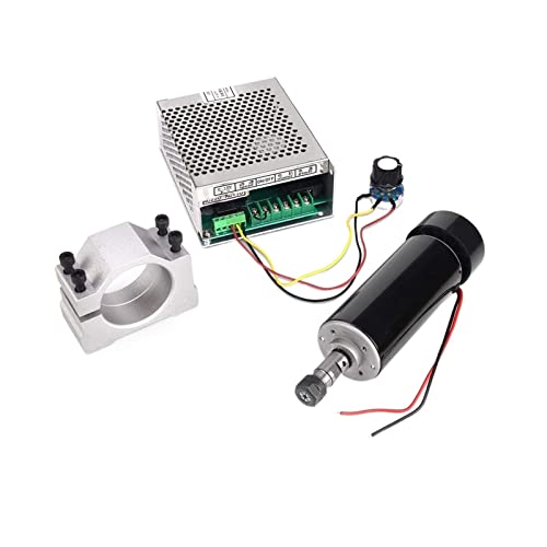 Luftgekühlte Spindel 500 W Spindelmotor ER11 CNC-Spindelmotor + 52-mm-Klemmen + Netzteil Drehzahlregler for Gravieren Für Gravieren/Fräsen von DMETE
