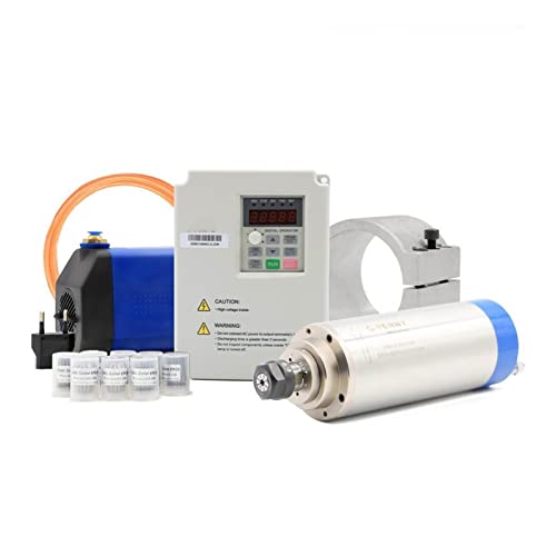 Metallarbeitsspindel, 2,2 kW Spindelmotor for Eisen, Kupfer, Stahl 800H-Z Pole = 4 & Fuling VFD & 8. 5mm Halter & 75w Pumpe Für Gravieren/Fräsen(380) von DMETE