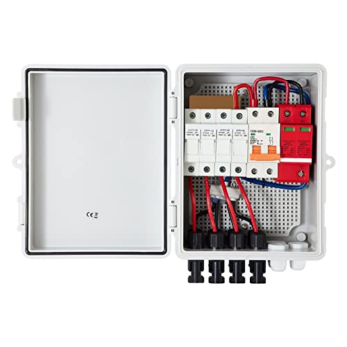 PV Combiner Box 4 String 6 String IP65 wasserdichter Blitzschutz-Leistungsschalter for On/Off-Grid-Solarpanel-System Für den täglichen Gebrauch zu Hause(4 String) von DMETE