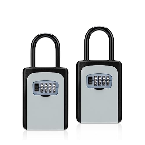 Passwortschloss-Aufbewahrungsbox, for den Außenbereich, wetterfest, zur Wandmontage, aus Metall, for Aufhängen von Schlüsseltresoren for Zuhause Wohnungsmakler Ersatz(2PCS A2) von DMETE