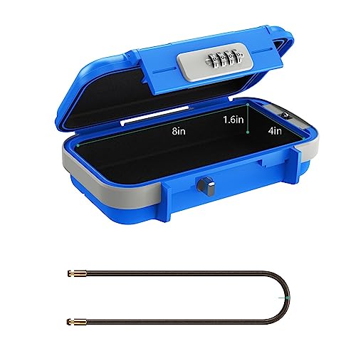 Safe Lock Box Tragbarer Safe 4-stelliges Zahlenschloss mit Seil Outdoor Camp Wandern Sport Fitnessstudio Sicherheitsaufbewahrung Schlüsselbox Wohnungsmakler Ersatz(Blue) von DMETE
