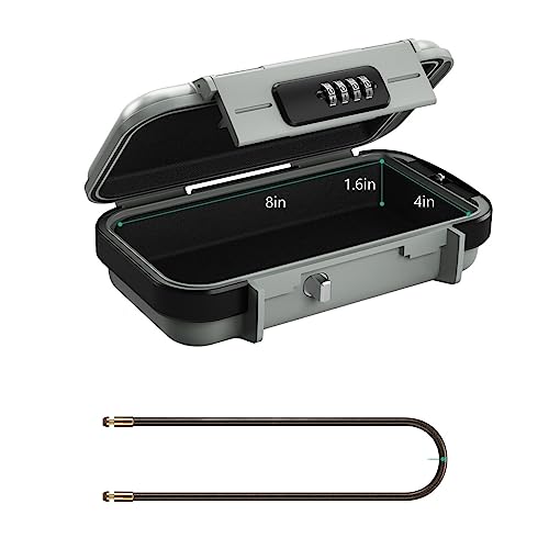 Safe Lock Box Tragbarer Safe 4-stelliges Zahlenschloss mit Seil Outdoor Camp Wandern Sport Fitnessstudio Sicherheitsaufbewahrung Schlüsselbox Wohnungsmakler Ersatz(Gris) von DMETE
