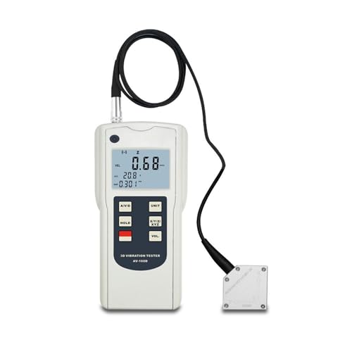 Schwingungsanalysator, Digitales 3D-Triaxial-Vibrationsmessrät AV-160D Vibrationstester 10 Hz ~ 1 K Hz Mechanisches Bewegungsvibrometer Piezo-Vibrationssensor von DMETE