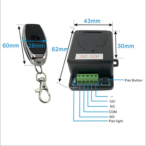 Toröffnungssatz, DC12V 433M. HZ Metall drahtloser Fernbedienungsschalter for Türsperrenzugriffssteuerung Remote Exit-Taste des Türschlüssels von DMETE
