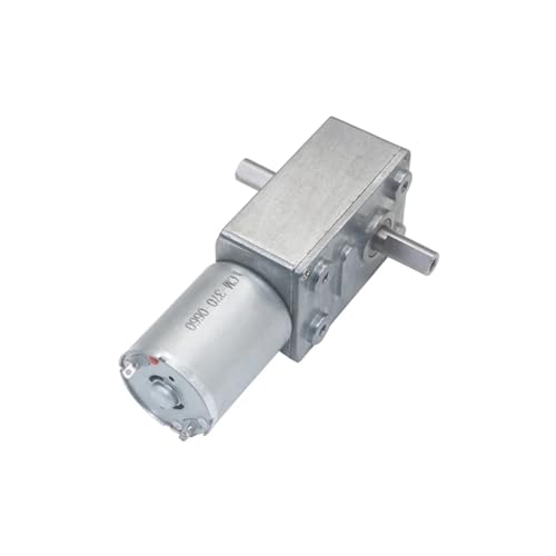 Untersetzungsgetriebe, 12-V-Volt-DC-Schneckentriebe-Doppelwellenmotor 6-V-Doppelausgangswellen-Untersetzungsmotoren 24-V-DC-Reverse-Reduction-Selbstsperrung JGY370(34RPM,2W DC12V) von DMETE