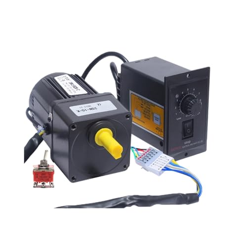 Untersetzungsgetriebe, AC 220 15 W Umkehrgetriebe 1:3–1:300 415–5 U/min 3RK15GN-C Motor mit variabler Geschwindigkeit AC-Getriebemotor Untersetzungsgetriebemotor + CW/CCW-Schalter(0-415rpm) von DMETE