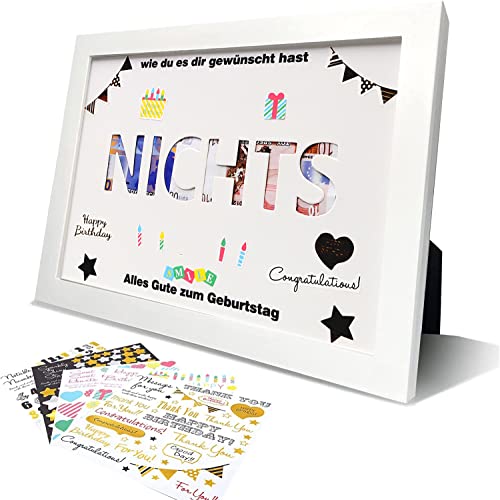 DMHSGIFT Geldgeschenke Geburtstag Nichts Geschenk für Alle Die Sich Nix DIY Aufkleber Geld Geschenke im Bilderrahmen Geldgeschenke Verpackung Geburtstagsgeschenk für Männer und Frauen DMHSGIFT Geldgeschenke Geburtstag Nichts Geschenk für Alle Die Sich Nix DIY Aufkleber Geld Geschenke im Bilderrahmen Geldgeschenke Verpackung Geburtstagsgeschenk für Männer und Frauen von DMHSGIFT