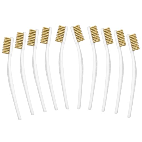 DMJJSD® 10 Stück Messingbürste Drahtbürste 3D Drucker Reinigung Set Messing Bürste Messingbürste klein Stahlbürste Messing Bürste Mini Drahtbürsten Set für Reiniger Schmutz Schweißen Schlacken Rost von DMJJSD