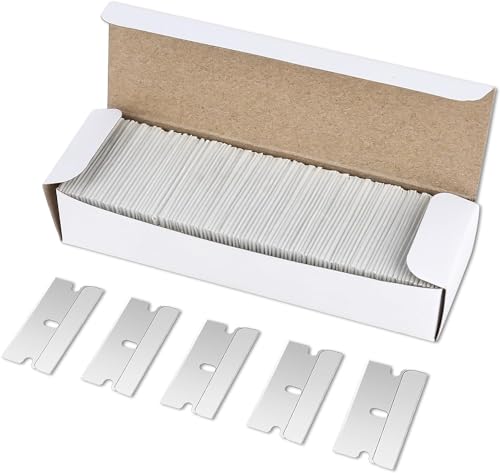 Ersatzklingen Ceranfeldschaber 100Stück, Razor Blades Metall Schaber Klingen, Ceranfeldschaber Klingen, Doppelseitige Schaberklingen Herdkratzer Ersatzklingen für Glasschaber Kochfeld Schaber von DMJJSD