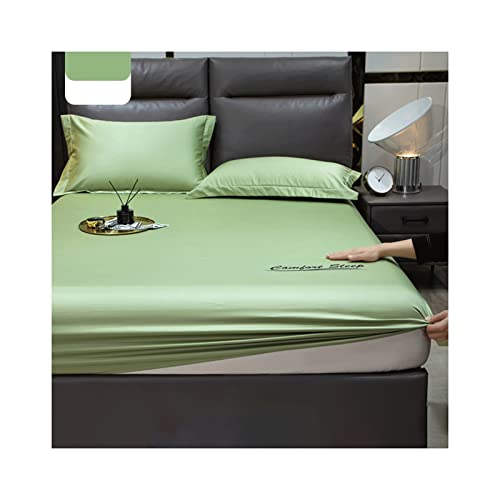 Microfaser Boxspringbett und Wasserbett Spannbettlaken 90/120/150/180/220x200cm 20cm Steghöhe 100% Polyester Spannbetttuch Weich und Seidig (Color : Fruit Green, Size : 90x200+20cm/2Pcs) von DMKD