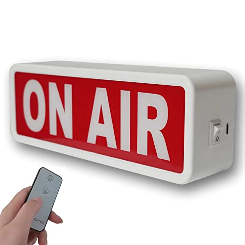 On Air Lichtschild Aufnahmeschild Studio Warnschild für (Studio/Heimstudio/Unternehmen/Schreibtisch oder Wanddekor). Einfacher und einfacher An-/Aus-Schalter. Beleuchtetes Warnschild für Rundfunk von DMKYDM