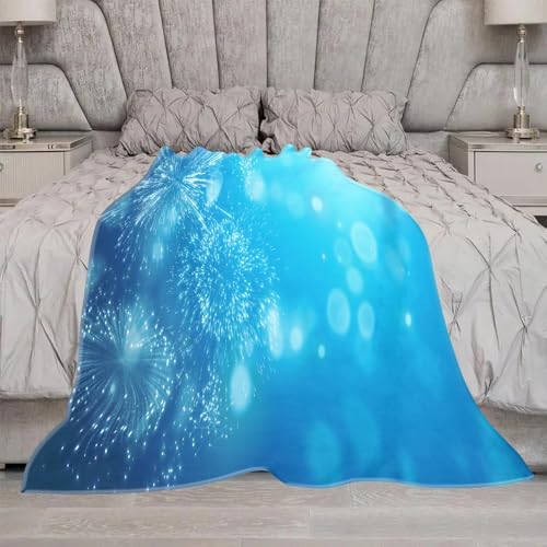 DMKZDSNH Flanelldecke mit blauem Muster (180 x 230 cm) von DMKZDSNH