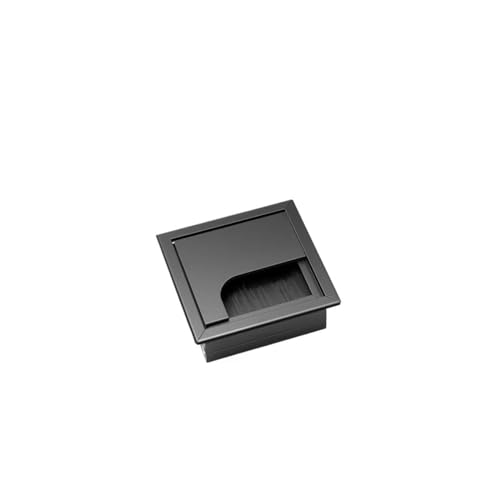 DMLAYHP Kabeldurchführung Tisch-Einfädelbox aus Aluminiumlegierung, 80 mm, mit Bürste, Kabel-Einfädelbox mit Kabeltüllen-Lochabdeckung(Black 80x80mm) von DMLAYHP