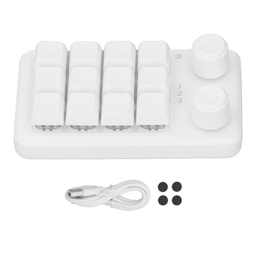 DMLENGOIN 12 mechanische Tastatur Dualknöpfe programmierbare Blue Switch -Tastatur für Gaming Music Office Weiß von DMLENGOIN