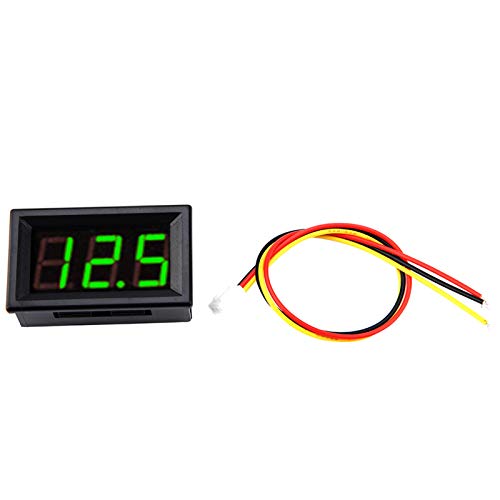 Digital LED-Volt-Messgerät Reverse Protection Panel 0,56 3 Draht DC0-100V (Font backlight color green) von DMLENGOIN