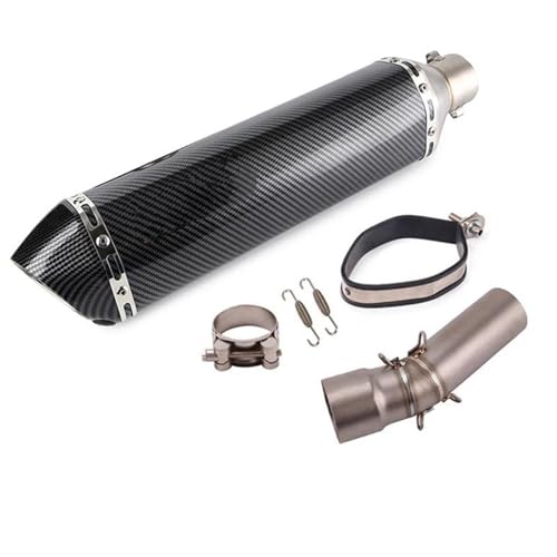 DMLHL Endschalldämpfer Motorradauspuffschalldämpfer, Modifiziertes Mittelverbindungsrohr, Zum Aufstecken Für B&MW F800GS F650GS F700GS F800GT, Linker Auspuff(Type D) von DMLHL