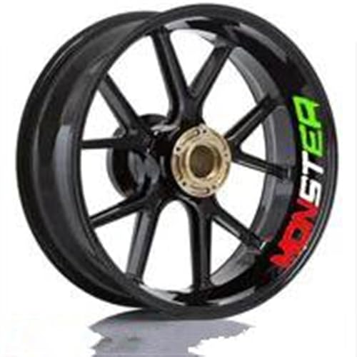 Modifikationsaufkleber Reflektierende Motorrad-Felgenstreifenaufkleber Felgenrandaufkleber Für Ducati Für Monster 695 696 796 1100 1100S 797 821 795(Style 15) von DMLHL