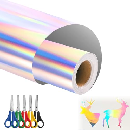 Iron on Folie Plotterfolie Textil Flexfolie Hologrammfolie Plotter Textil Reflektierend Verfärbung Regenbogen Streifen Flexfolie Wärmeübertragung Vinyl Pinzette für Cricut & Silhouette Iron on Folie Plotterfolie Textil Flexfolie Hologrammfolie Plotter Textil Reflektierend Verfärbung Regenbogen Streifen Flexfolie Wärmeübertragung Vinyl Pinzette für Cricut & Silhouette von DMNQ