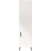 1-Tür MehrzweckschrankNovaris, Multifunktionale Möbel, Schuhschrank, Besenschrank, 45x36 h174 cm, Weiß - Dmora von DMORA