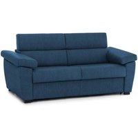 2-Sitzer Schlafsofa Seui, Schlafsofa fürs Wohnzimmer, gepolstert, abnehmbar, 100 % Made in Italy-Qualität, 185x95 h100 cm, Blau - Dmora von DMORA