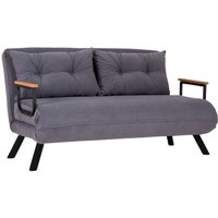 2-Sitzer SchlafsofaCalvin, Verwandelbares Sofa, Lineare Stoffstruktur, Schlafsessel mit Stauraum, 133x78 h78 cm, Dunkelgrau - Dmora von DMORA