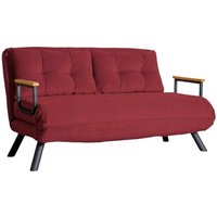2-Sitzer SchlafsofaCalvin, Verwandelbares Sofa, Lineare Stoffstruktur, Schlafsessel mit Stauraum, 133x78 h78 cm, Rot - Dmora 2-Sitzer SchlafsofaCalvin, Verwandelbares Sofa, Lineare Stoffstruktur, Schlafsessel mit Stauraum, 133x78 h78 cm, Rot - Dmora von DMORA