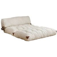 2-Sitzer SchlafsofaDysnomia, Verwandelbares Sofa, Lineare Stoffstruktur, Schlafsessel mit Stauraum, 120x75 h79 cm, Creme - Dmora von DMORA
