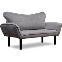 2-Sitzer SchlafsofaHone, Verwandelbares Sofa, Lineare Stoffstruktur, Schlafsessel mit Stauraum, 140x65 h70 cm, Grau - Dmora von DMORA
