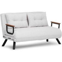 2-Sitzer SchlafsofaMerak, Verwandelbares Sofa, Lineare Stoffstruktur, Schlafsessel mit Stauraum, 133x78 h78 cm, Weiß - Dmora von DMORA