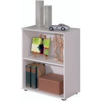 Dmora - 2-stöckiges Bücherregal aus weißem Laminat von DMORA