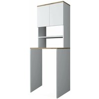 2-türiger MehrzweckschrankBellona, Multifunktionale Möbel, Schuhschrank, Besenschrank, 65x60h184 cm, Weiß und Walnuss, mit verstärkter Verpackung 2-türiger MehrzweckschrankBellona, Multifunktionale Möbel, Schuhschrank, Besenschrank, 65x60h184 cm, Weiß und Walnuss, mit verstärkter Verpackung von DMORA