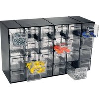 24 schubladenhalter Kommode, Lagerorganisator mit transparenten Schubladen, 100% Made in Italy, 38x14h23 cm, schwarze Farbe - Dmora von DMORA