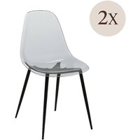 2er-Set Agate-Stühle, PET-Sessel, Ergonomischer Esszimmerstuhl, Konferenzstuhl, 53x46h81 cm, Rauch von DMORA