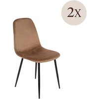2er-Set Arter-Stühle, Samtpolstersessel, gepolsterter Esszimmerstuhl, Konferenzstuhl, 45 x 56 x 87 cm, Beige 2er-Set Arter-Stühle, Samtpolstersessel, gepolsterter Esszimmerstuhl, Konferenzstuhl, 45 x 56 x 87 cm, Beige von DMORA