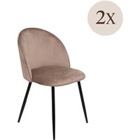 2er-Set Stinson-Stühle, Samt-gepolsterter Sessel, gepolsterter Esszimmerstuhl, Konferenzstuhl, 51 x 54 x 82 cm, Turteltaube 2er-Set Stinson-Stühle, Samt-gepolsterter Sessel, gepolsterter Esszimmerstuhl, Konferenzstuhl, 51 x 54 x 82 cm, Turteltaube von DMORA