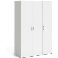 3-türiger Kleiderschrank DSEGR, Schlafzimmer-Schrank mit 5 Regalen, 49x115 cm Weiß von DMORA