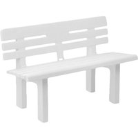 Dmora - Außenbank Daltobel, Monoblock-Gartenbank, Außenbank, 100 % Made in Italy, 110 x 52 x 71 cm, Weiß von DMORA