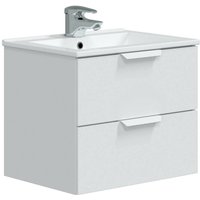 Badezimmermöbel Arzano, Badezimmerschrank, Mehrzweckschrank, Hängeschrank mit Spiegel, 60x45 h50 cm, Glänzendes Weiß - Dmora von DMORA