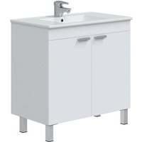 Badezimmermöbel Irwin, Badezimmerschrank, Mehrzweckschrank, Hängeschrank mit Spiegel, 80x45 h80 cm, Glänzendes Weiß - Dmora Badezimmermöbel Irwin, Badezimmerschrank, Mehrzweckschrank, Hängeschrank mit Spiegel, 80x45 h80 cm, Glänzendes Weiß - Dmora von DMORA