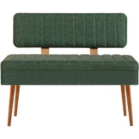 Bank Muliphein, Mehrzweckbank, Gastplatz, Balkonbank mit mehreren Positionen, 90x39 h40 cm, Eiche und Grün - Dmora von DMORA