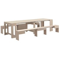 Bank Quedan, Set mit 2 Sitzgelegenheiten für den Esstisch, ausziehbare Bänke, 290x25x45 cm, Olmo - Dmora Bank Quedan, Set mit 2 Sitzgelegenheiten für den Esstisch, ausziehbare Bänke, 290x25x45 cm, Olmo - Dmora von DMORA