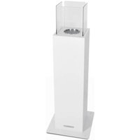 Bioethanol-Kamin Dsimoncell, Ökologischer Kamin, Rauchfreies Feuer, Heizung mit Ethanol, Made in Italy, 20x20 h70 cm, Weiß - Dmora von DMORA