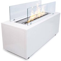 Bioethanol-Kamin Dsorrentin, Ökologischer Kamin, Rauchfreies Feuer, Heizung mit Ethanol, Made in Italy, 40x100 h40 cm, Weiß - Dmora von DMORA