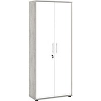 Bücherregal mit 2 Türen und 4 Regalen mit Schloss, Regal für Bücher und Dokumente, Bücherregal für Büroaufbewahrung, cm 79x34h188, Weiß und Bücherregal mit 2 Türen und 4 Regalen mit Schloss, Regal für Bücher und Dokumente, Bücherregal für Büroaufbewahrung, cm 79x34h188, Weiß und von DMORA