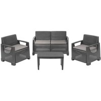 Covo Garten-Lounge-Set, Outdoor-Sitzgruppe für 4 Personen, Schwarz Covo Garten-Lounge-Set, Outdoor-Sitzgruppe für 4 Personen, Schwarz von DMORA