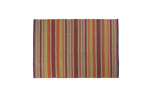 DMORA Cleveland moderner Teppich, Kelim-Stil, 100% Baumwolle, mehrfarbig, 200x140cm von Dmora