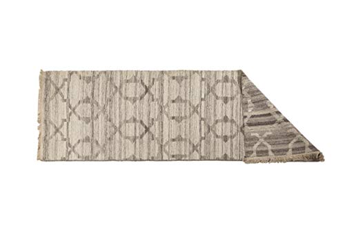 DMORA Detroit moderner Teppich, Kelim-Stil, 100% Baumwolle, grau, 175x63cm von Dmora