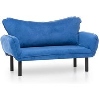 Dmora - 2-Sitzer SchlafsofaHone, Verwandelbares Sofa, Lineare Stoffstruktur, Schlafsessel mit Stauraum, 140x65 h70 cm, Blau Dmora - 2-Sitzer SchlafsofaHone, Verwandelbares Sofa, Lineare Stoffstruktur, Schlafsessel mit Stauraum, 140x65 h70 cm, Blau von DMORA